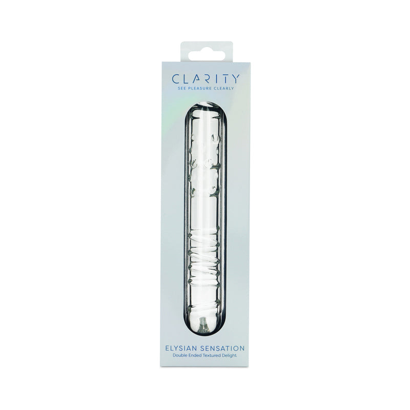 Clarity Elysian Sensation Double-Ended Glass Dildo – Clear