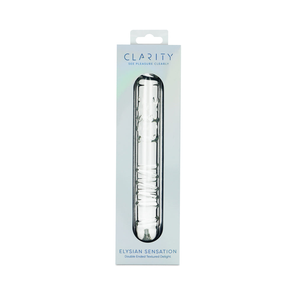 Clarity Elysian Sensation Double-Ended Glass Dildo – Clear