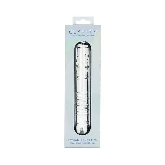 Clarity Elysian Sensation Double-Ended Glass Dildo – Clear