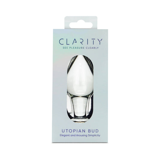 Clarity Utopian Bud Glass Plug – 3.5-Inch Handcrafted Clear Glass Butt Plug