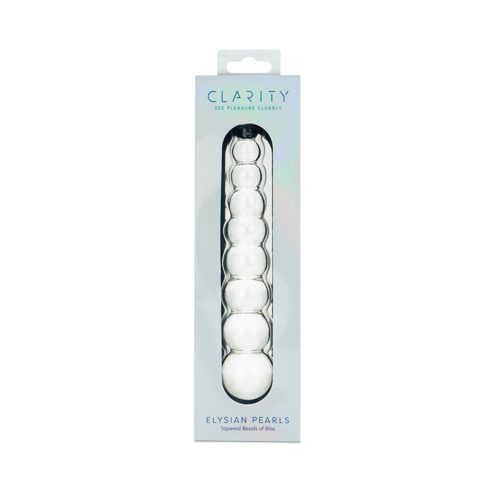 Clarity Elysian Pearls Glass Dildo – Beaded Design, 6.7-inch, Clear