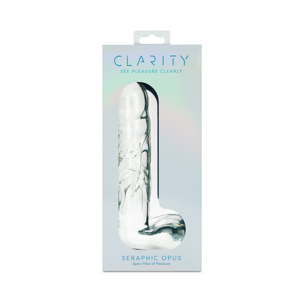 Clarity Seraphic Opus Glass Dildo – 7.2 Inch Sculpted Borosilicate Glass – Clear