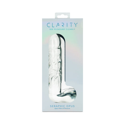 Clarity Seraphic Opus Glass Dildo – 7.2 Inch Sculpted Borosilicate Glass – Clear