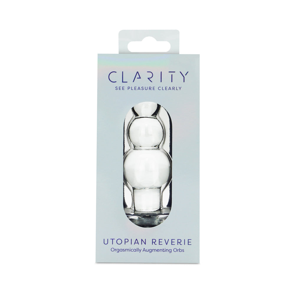 Clarity Utopian Reverie Glass Dildo – Handcrafted Anal Bead Toy – Clear