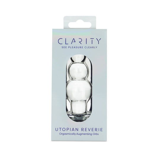 Clarity Utopian Reverie Glass Dildo – Handcrafted Anal Bead Toy – Clear