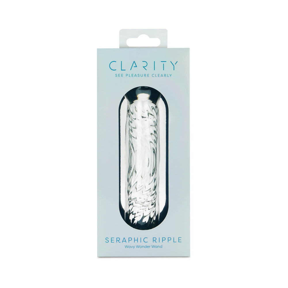 Clarity Seraphic Ripple Glass Dildo – Textured G-Spot Stimulation – Clear