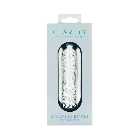 Clarity Seraphic Ripple Glass Dildo – Textured G-Spot Stimulation – Clear