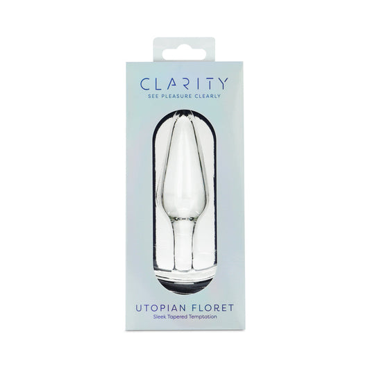 Clarity Utopian Floret Glass Plug – Handcrafted Clear Glass Anal Plug