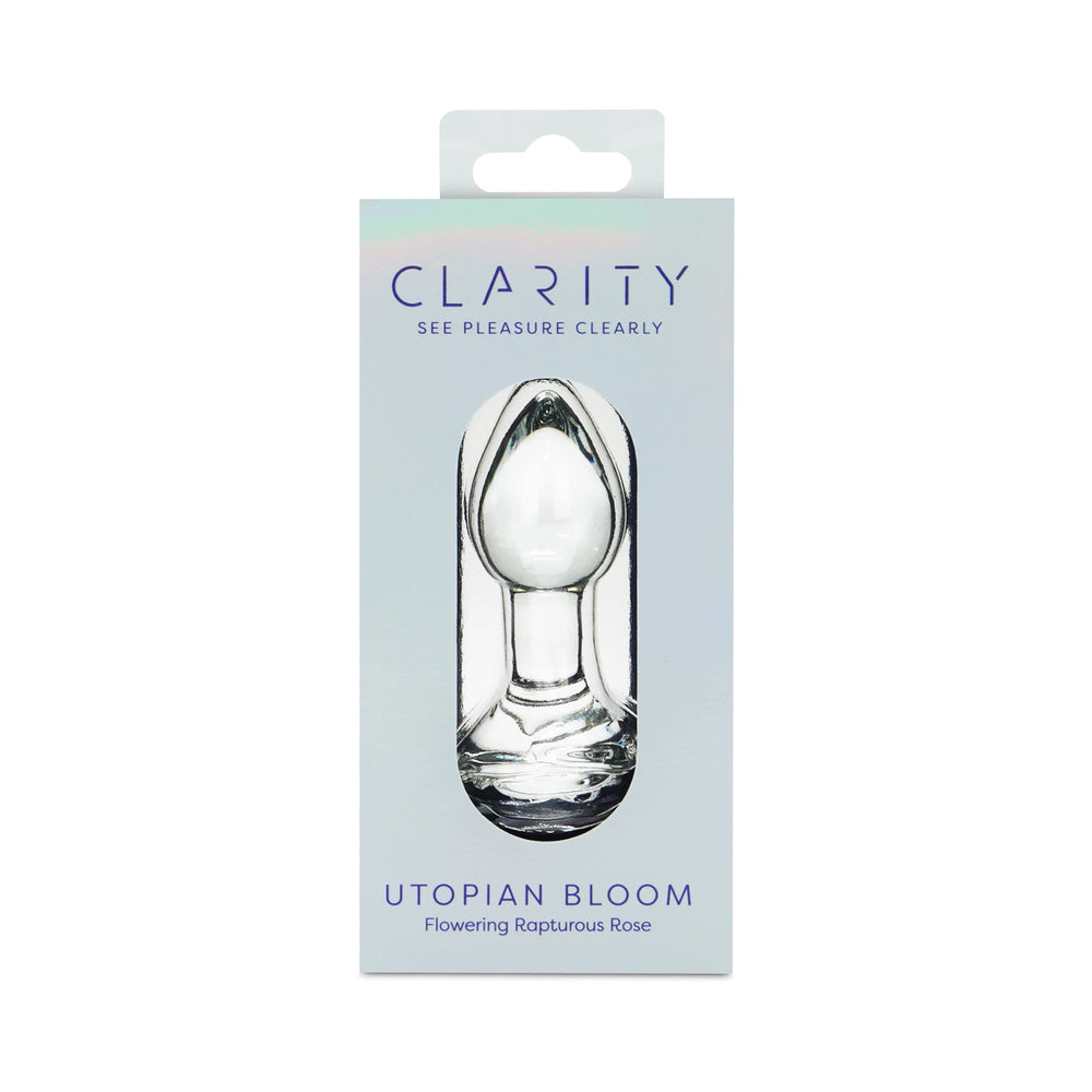 Clarity Utopian Bloom Glass Plug – Handcrafted Glass Butt Plug – Clear