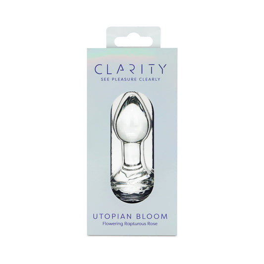 Clarity Utopian Bloom Glass Plug – Handcrafted Glass Butt Plug – Clear