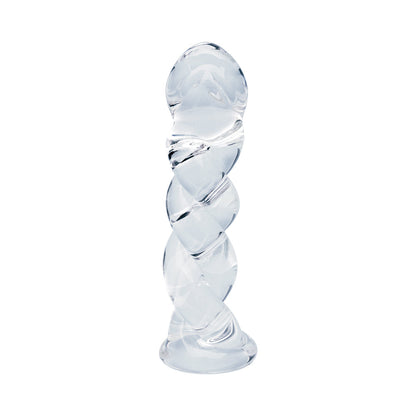 Clarity Seraphic Braid Glass Dildo – Spiral Design – Clear