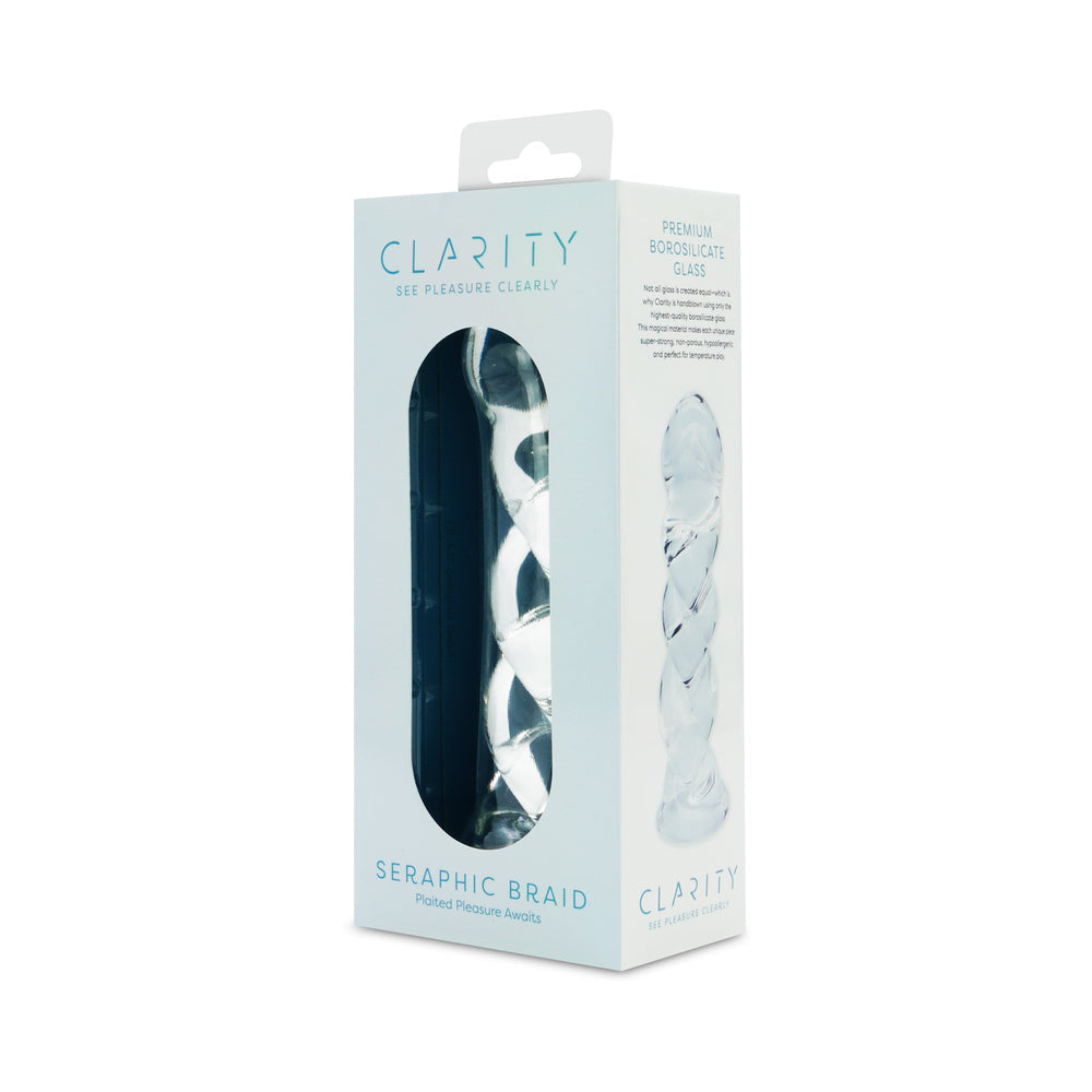 Clarity Seraphic Braid Glass Dildo – Spiral Design – Clear