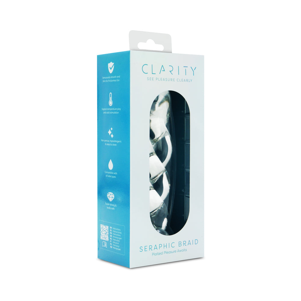 Clarity Seraphic Braid Glass Dildo – Spiral Design – Clear