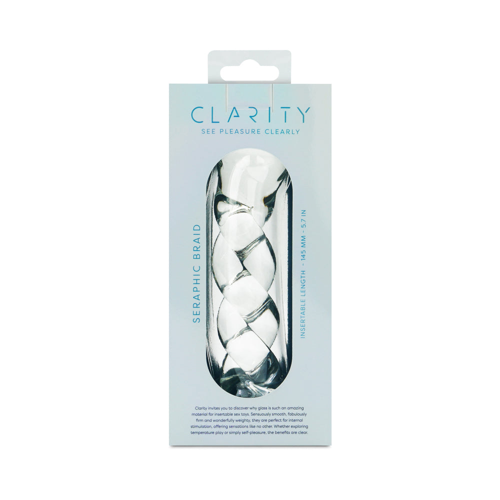 Clarity Seraphic Braid Glass Dildo – Spiral Design – Clear