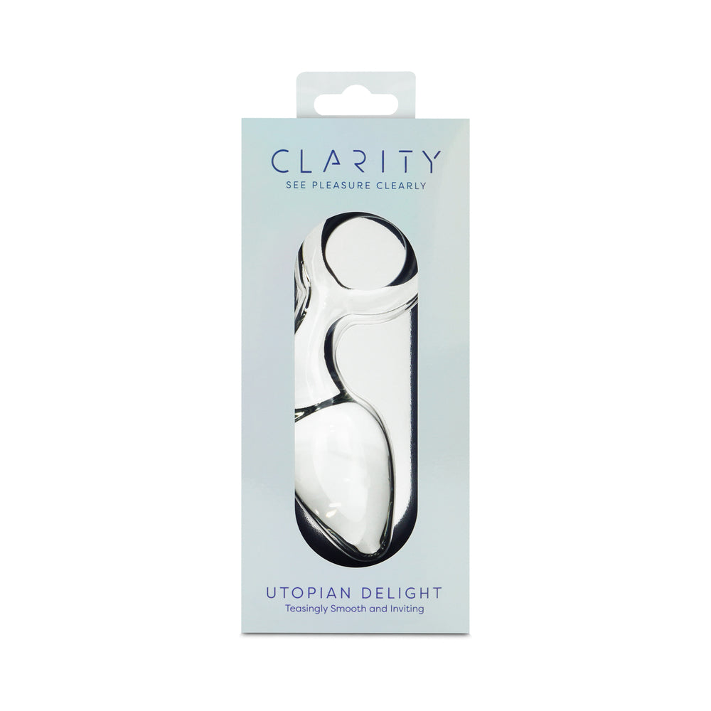 Clarity Utopian Delight Glass Butt Plug – Clear – 3.5 Inch