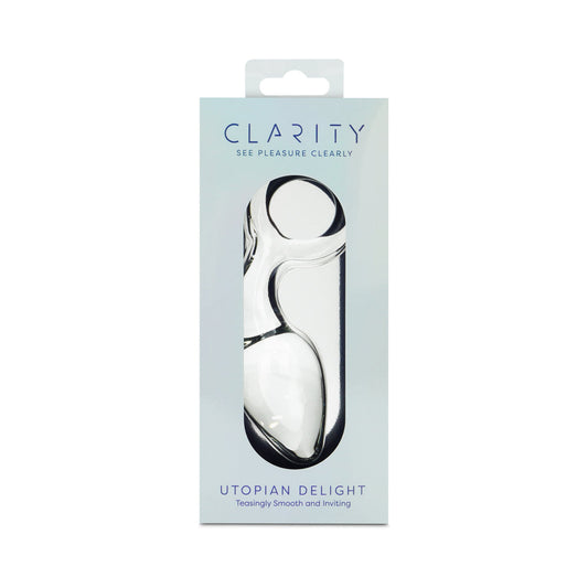Clarity Utopian Delight Glass Butt Plug – Clear – 3.5 Inch