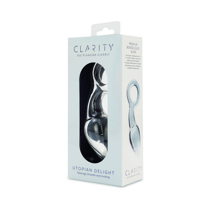 Clarity Utopian Delight Glass Butt Plug – Clear – 3.5 Inch