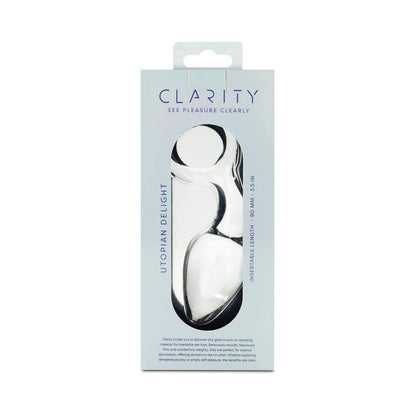 Clarity Utopian Delight Glass Butt Plug – Clear – 3.5 Inch