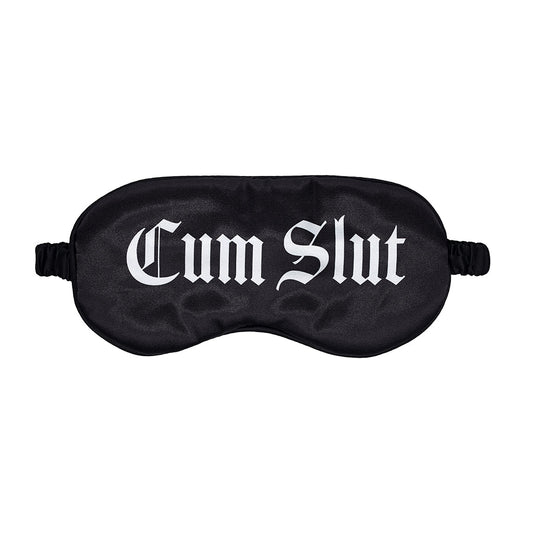 Ouch! Cum Slut Satin Blindfold Mask – Black