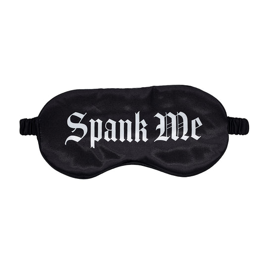 Ouch! Spank Me Printed Mask – Satin Black Eye Mask for Sensory Play