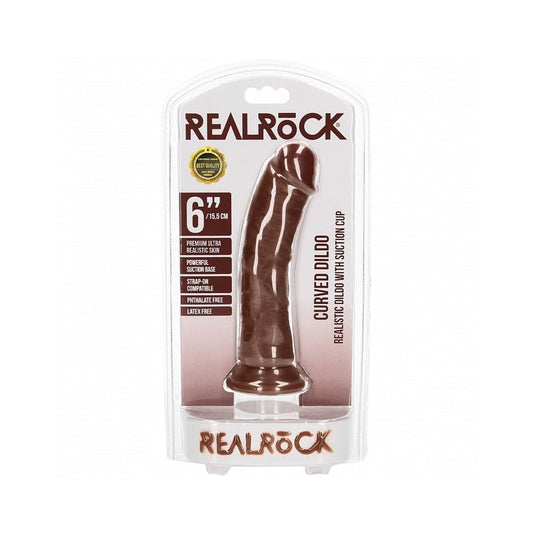 RealRock 6 in. Curved Dildo – Brown