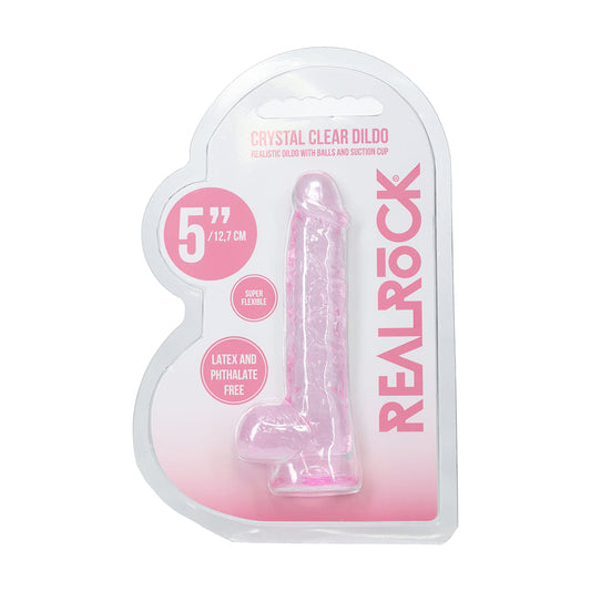 RealRock 5 in. Dildo with Balls – Light Pink