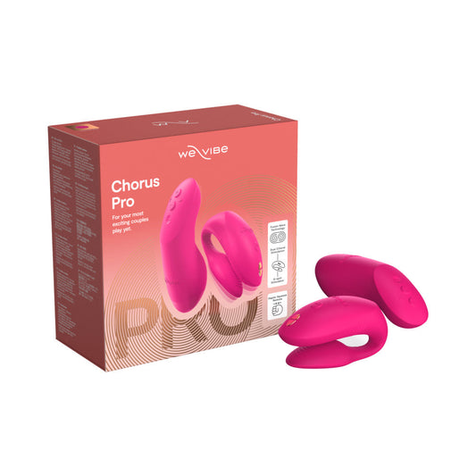 We-Vibe Chorus Pro Couples Vibrator with Haptic Squeeze Remote - Hot Pink