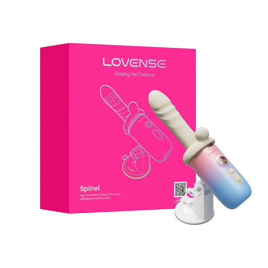 Lovense Spinel App-Controlled Thrusting, Vibrating & Heating Dildo – Multi-Color
