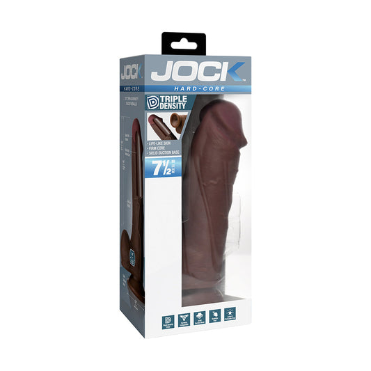 JOCK Hard-Core 7.5 in. Triple Density Dildo with Balls - Brown
