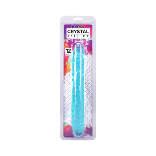 Doc Johnson Crystal Jellies 12 in. Jr. Double Dong - Teal