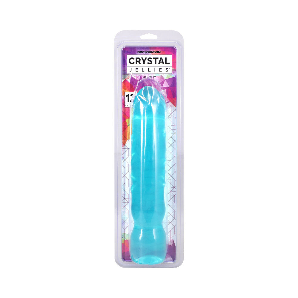 Doc Johnson Crystal Jellies Big Boy 12-Inch Dong - Teal