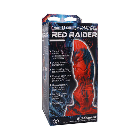 Doc Johnson Vac-U-Lock Red Raider Silicone Toy – Red/Black