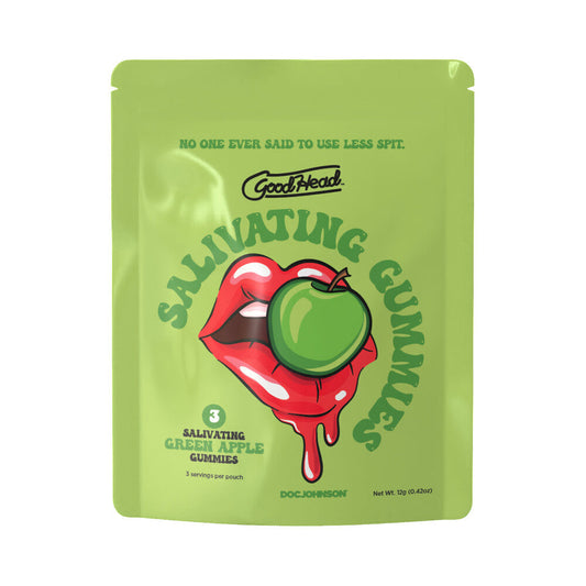 GoodHead Salivating Gummies 3-Pack Green Apple - Oral Sex Enhancer