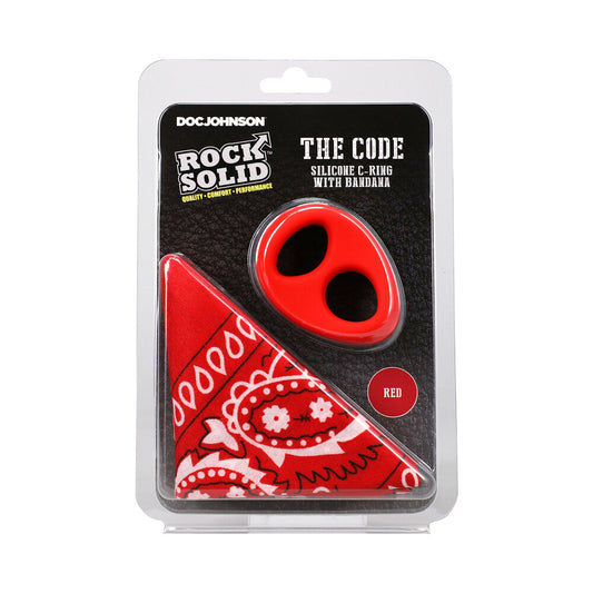 Rock Solid The Code Silicone C-Ring with Bandana – Red/Black
