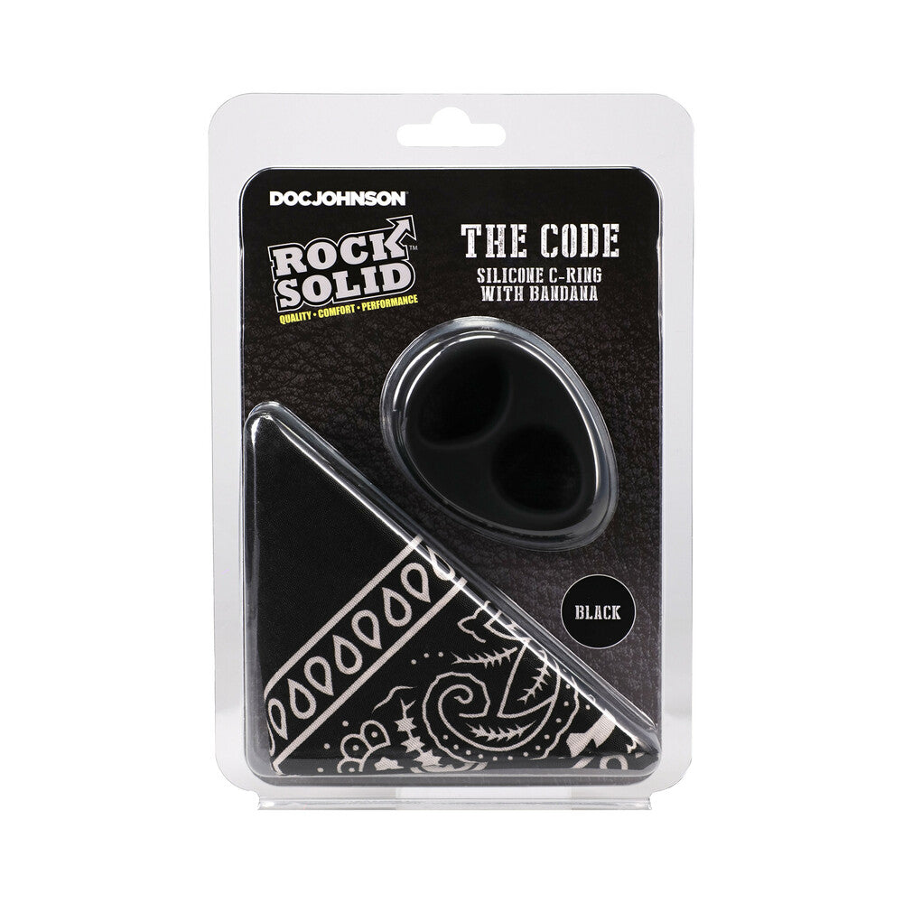 Rock Solid The Code Silicone C-Ring with Bandana – Black