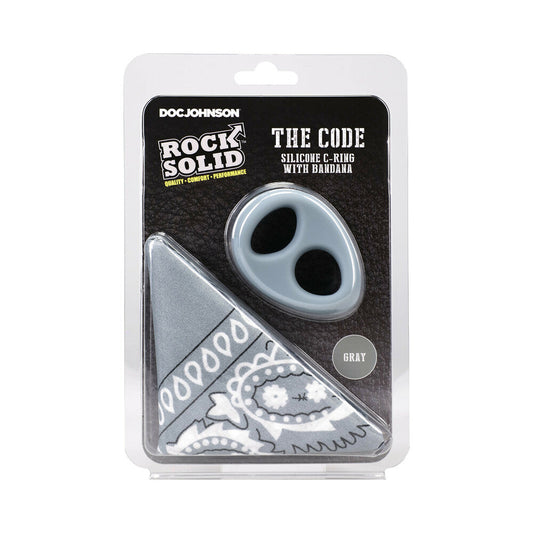 Rock Solid The Code Silicone C-Ring with Bandana - Gray/Black