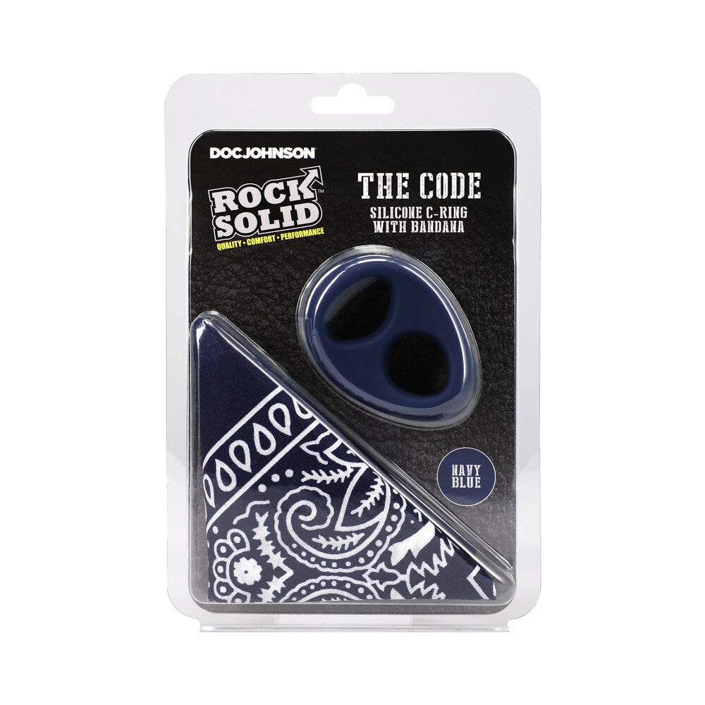 Rock Solid The Code Silicone C-Ring with Bandana – Navy Blue/Black