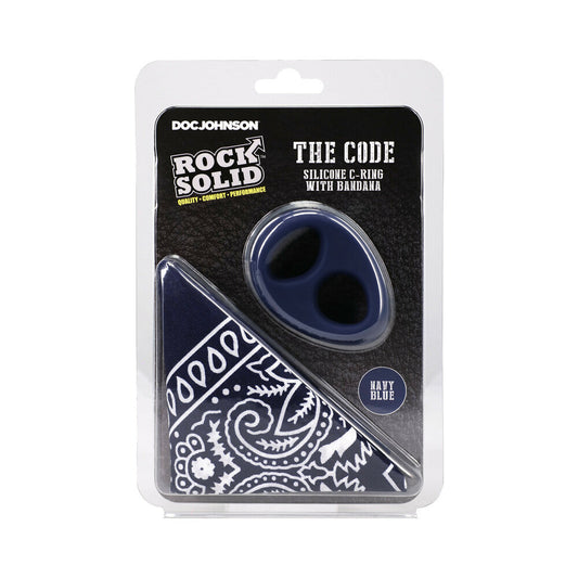 Rock Solid The Code Silicone C-Ring with Bandana – Navy Blue/Black