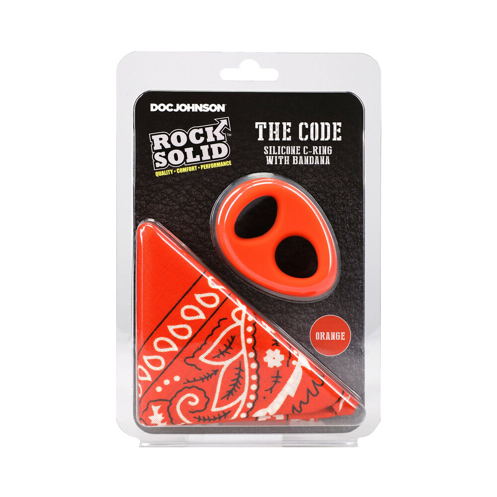 Rock Solid The Code Silicone C-Ring with Bandana – Orange/Black