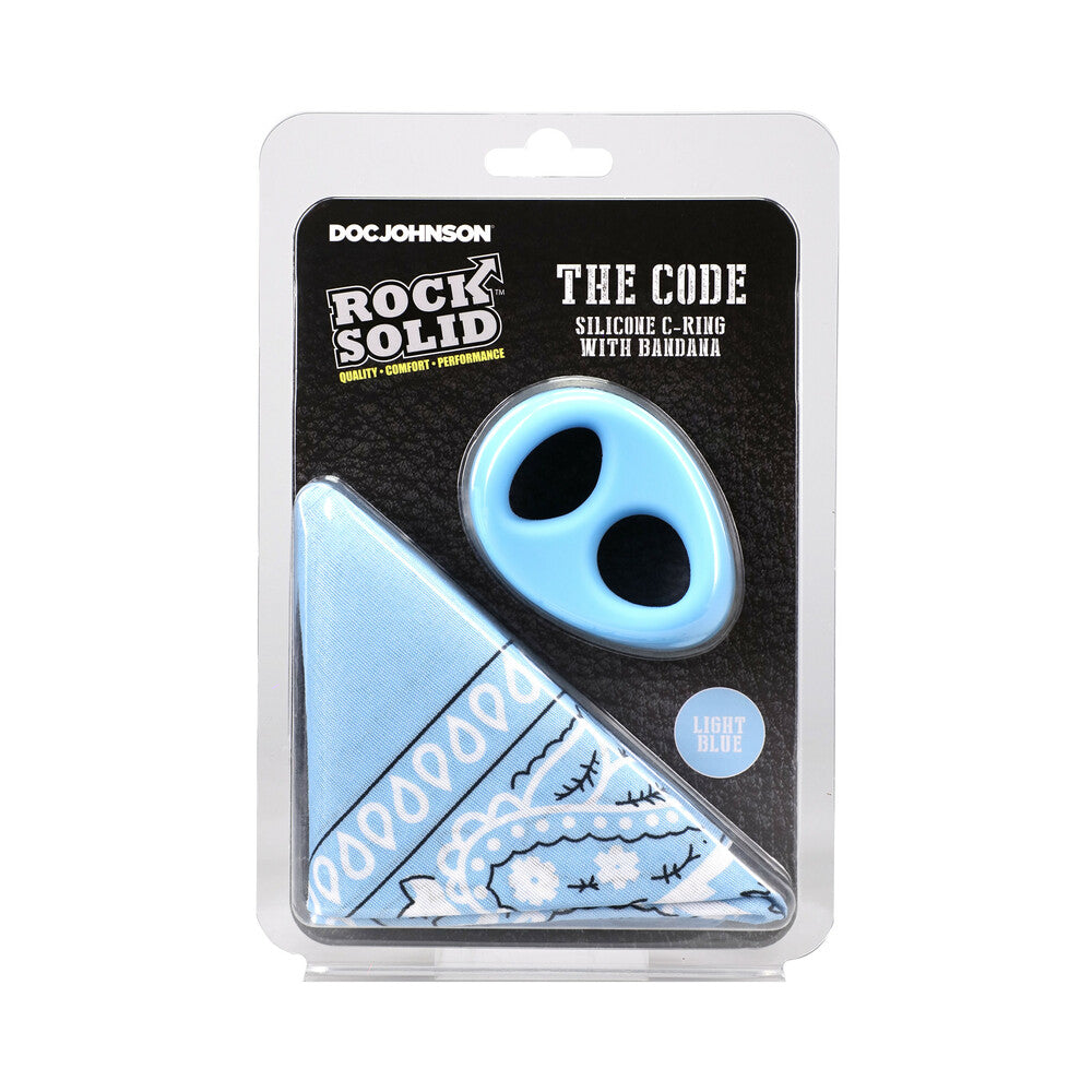 Rock Solid The Code Silicone C-Ring with Bandana – Light Blue/Black