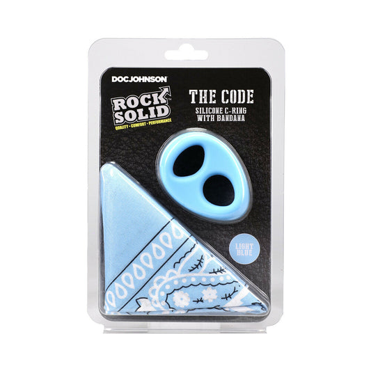 Rock Solid The Code Silicone C-Ring with Bandana – Light Blue/Black