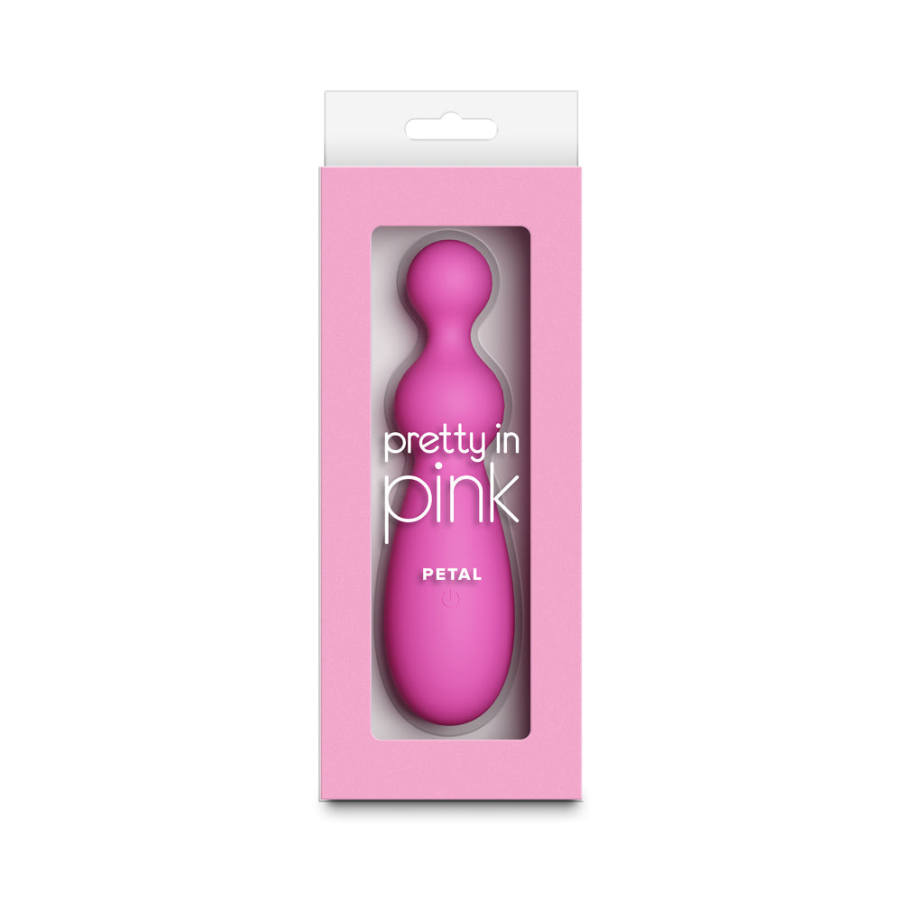 Pretty in Pink Petal by Pretty in Pink – Beaded Silicone Vibrator with Digital Display – Petal Pink