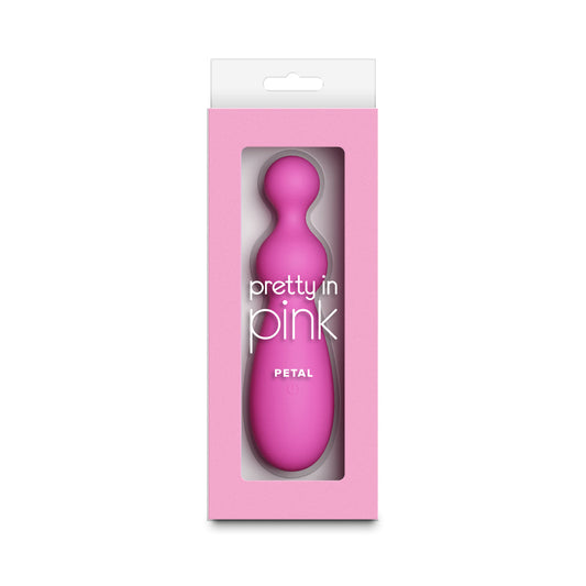 Pretty in Pink Petal by Pretty in Pink – Beaded Silicone Vibrator with Digital Display – Petal Pink