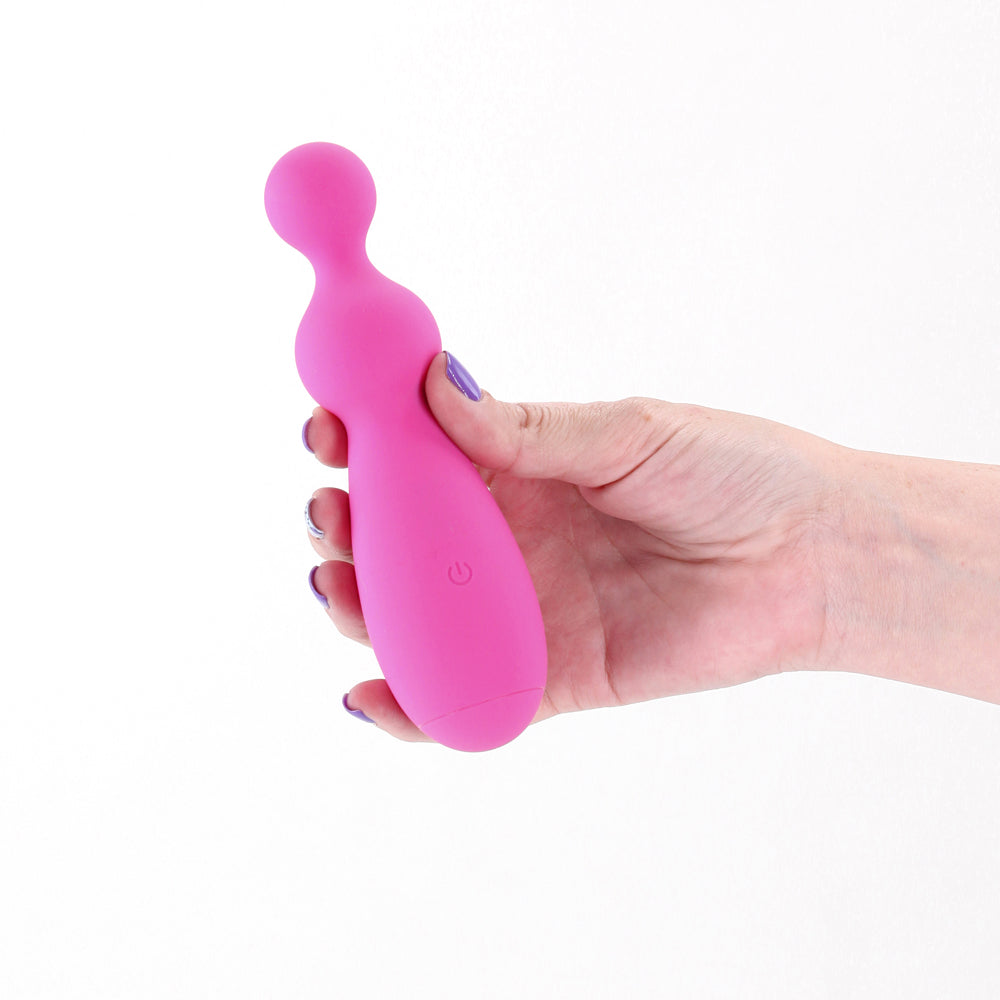Pretty in Pink Petal by Pretty in Pink – Beaded Silicone Vibrator with Digital Display – Petal Pink
