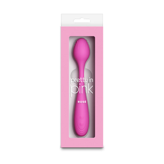 Pretty in Pink Rosé Silicone Vibrator with Dual Motors – Hot Pink