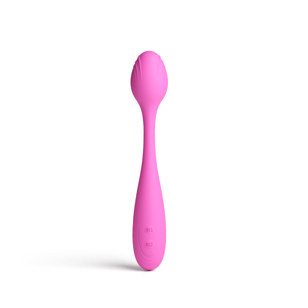 Pretty in Pink Rosé Silicone Vibrator with Dual Motors – Hot Pink