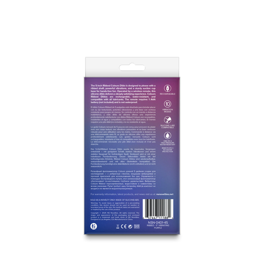 NS Novelties Colours Ribbed Vibrating 5in – Light Purple