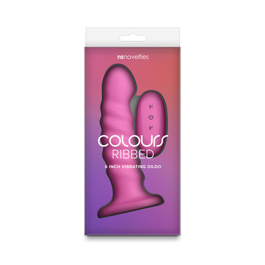 NS Novelties Colours Ribbed Vibrating 6in - Hot Pink