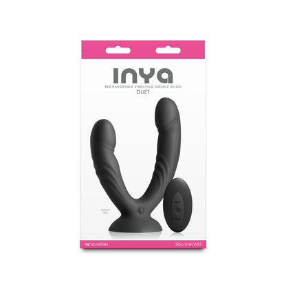 INYA Duet Black Double Dildo with Suction Cup and Remote Control