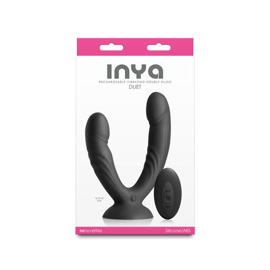 INYA Duet Black Double Dildo with Suction Cup and Remote Control